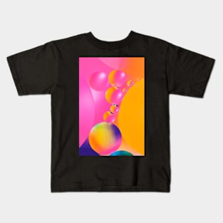 Colorful close up of oil drops in water Kids T-Shirt